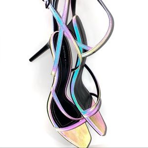 Reflective Purple Strappy Heels